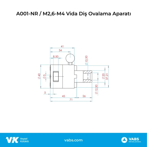 A001-NR / M2,6-M4 Vida Diş Ovalama Aparatı - Görsel 2