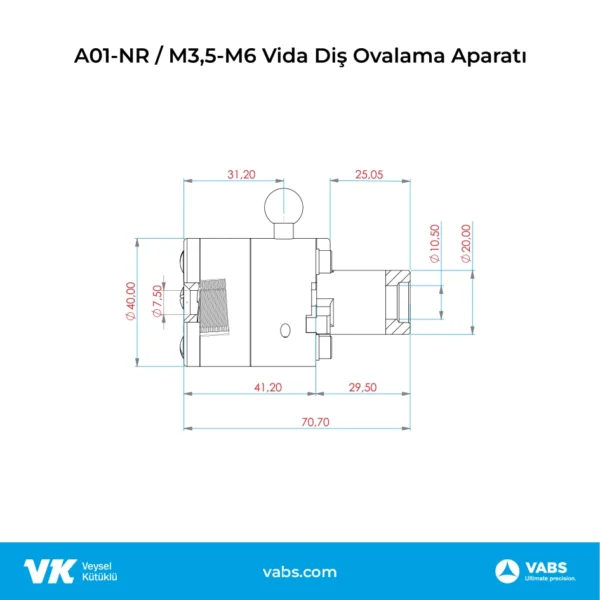 A01-NR / M3,5-M6 Vida Diş Ovalama Aparatı - Görsel 3