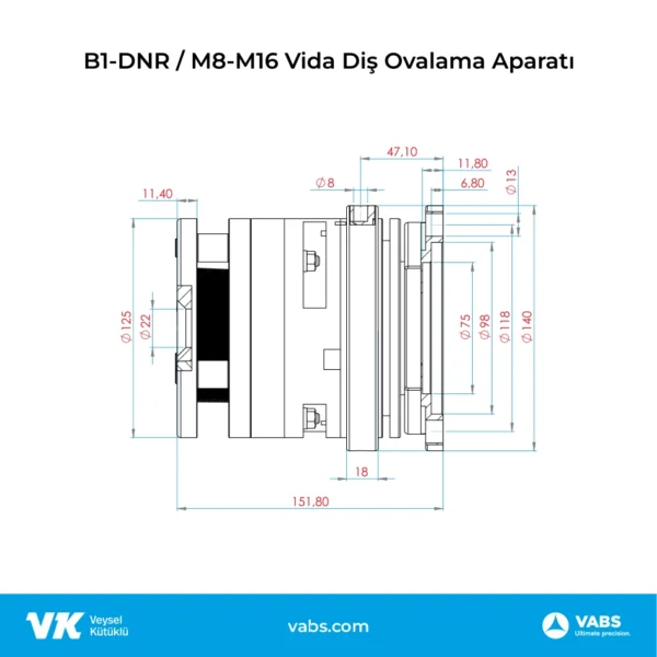 B1-DNR / M8-M16 Vida Diş Ovalama Aparatı - Görsel 2