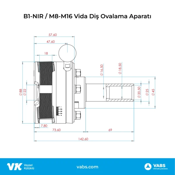 B1-NIR / M8-M16 Vida Diş Ovalama Aparatı - Görsel 2