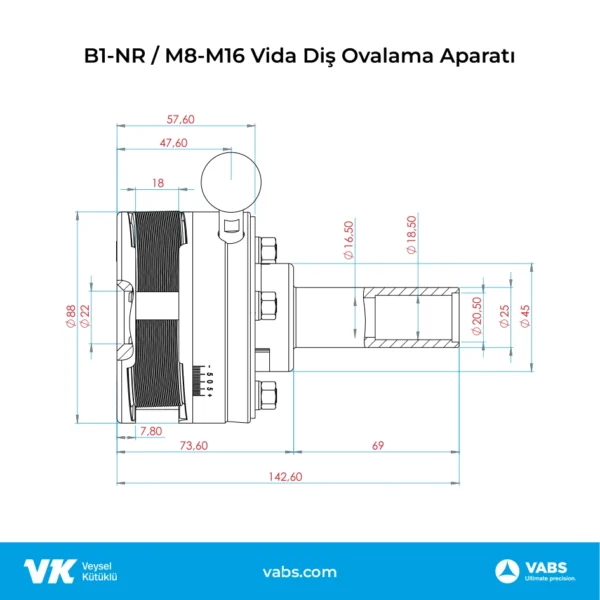 B1-NR / M8-M16 Vida Diş Ovalama Aparatı (Kopya) - Görsel 3