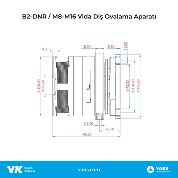 B2-DNR / M12-M22 Vida Diş Ovalama Aparatı - Görsel 2