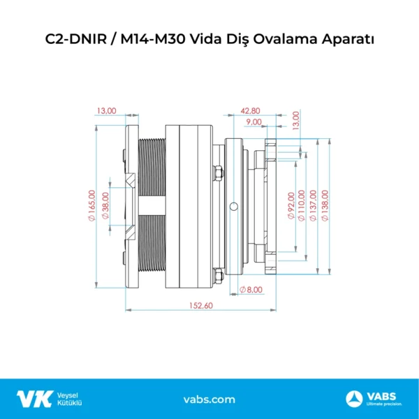 C2-DNIR / M14-M30 Vida Diş Ovalama Aparatı - Görsel 2