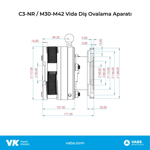 C3-NR / M26-M42 Vida Diş Ovalama Aparatı - Görsel 2